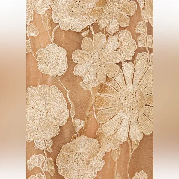 bronx and banco jasmine 3d floral applique lace strapless maxi dress gown XS NEW - Picture 15 of 17